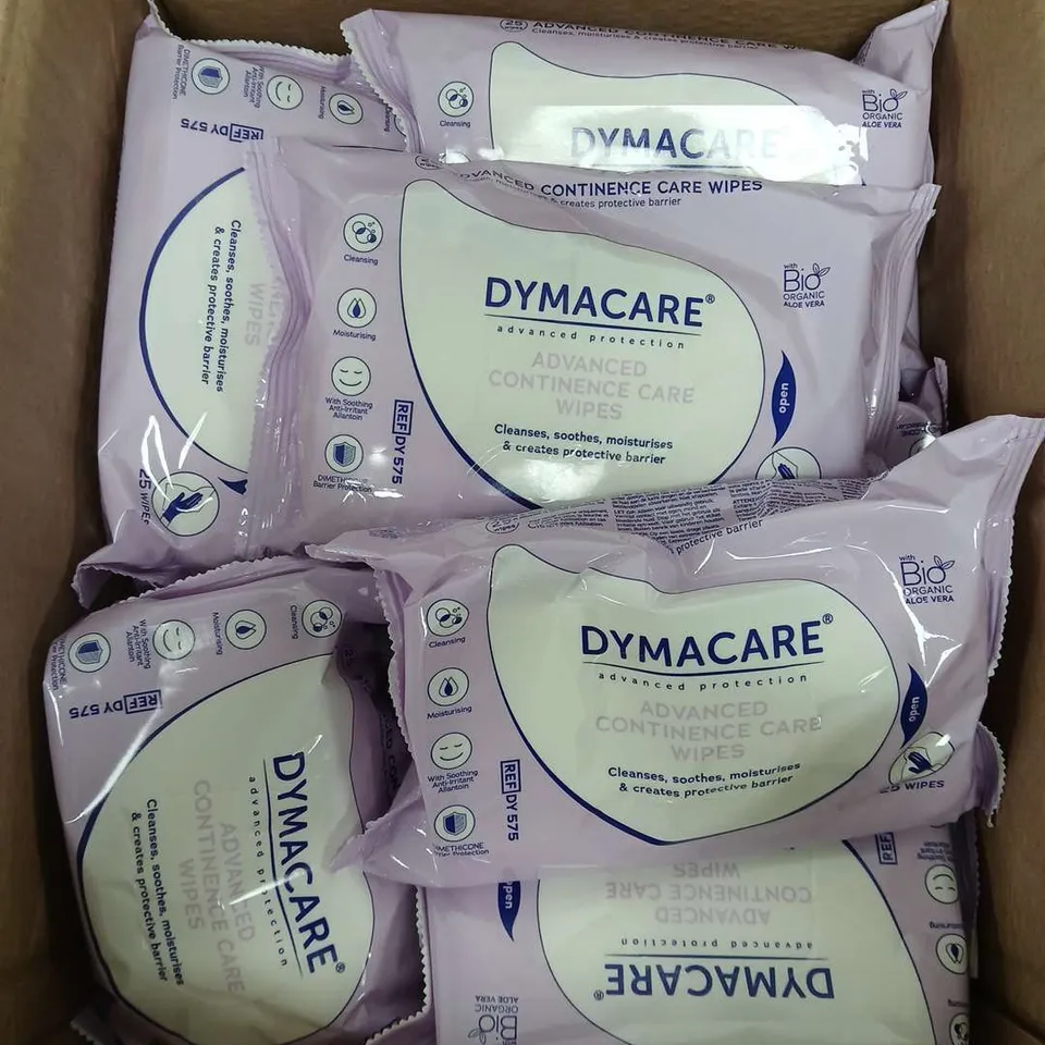 APPROXIMATELY 20 PACKS OF DYMACARE ADVANCED CONTINENCE CARE WIPES 