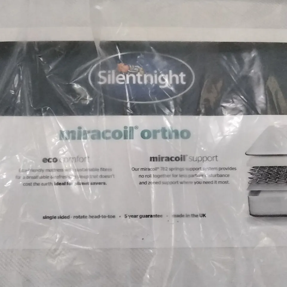 QUALITY BAGGED SILENTNIGHT MIRACOIL ORTHO DOUBLE SIDED 4FT MATTRESS 