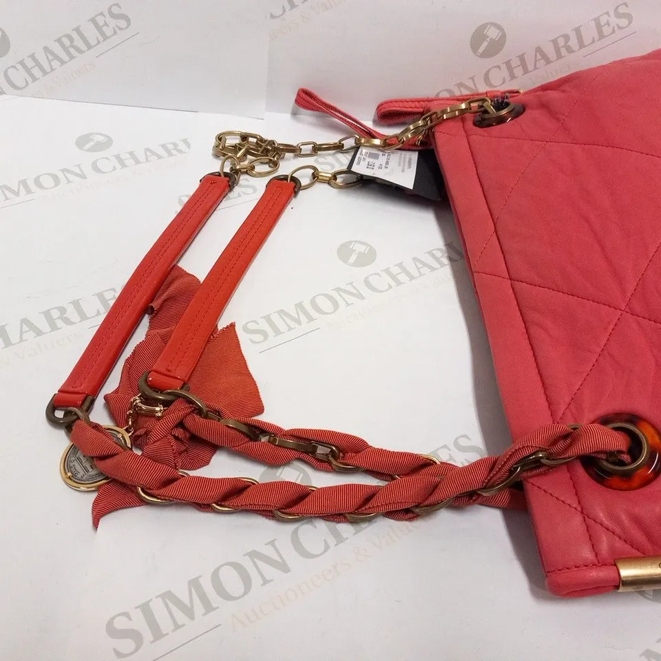 LANVIN PARIS AMALIA CORAL MEDIUM HANDBAG IN LAMBSKIN