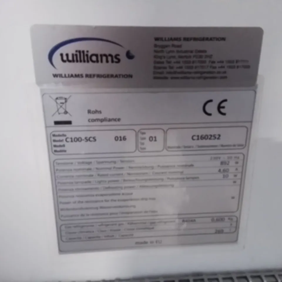 WILLIAMS C100-SCS DISPLAY REFRIGERATOR 