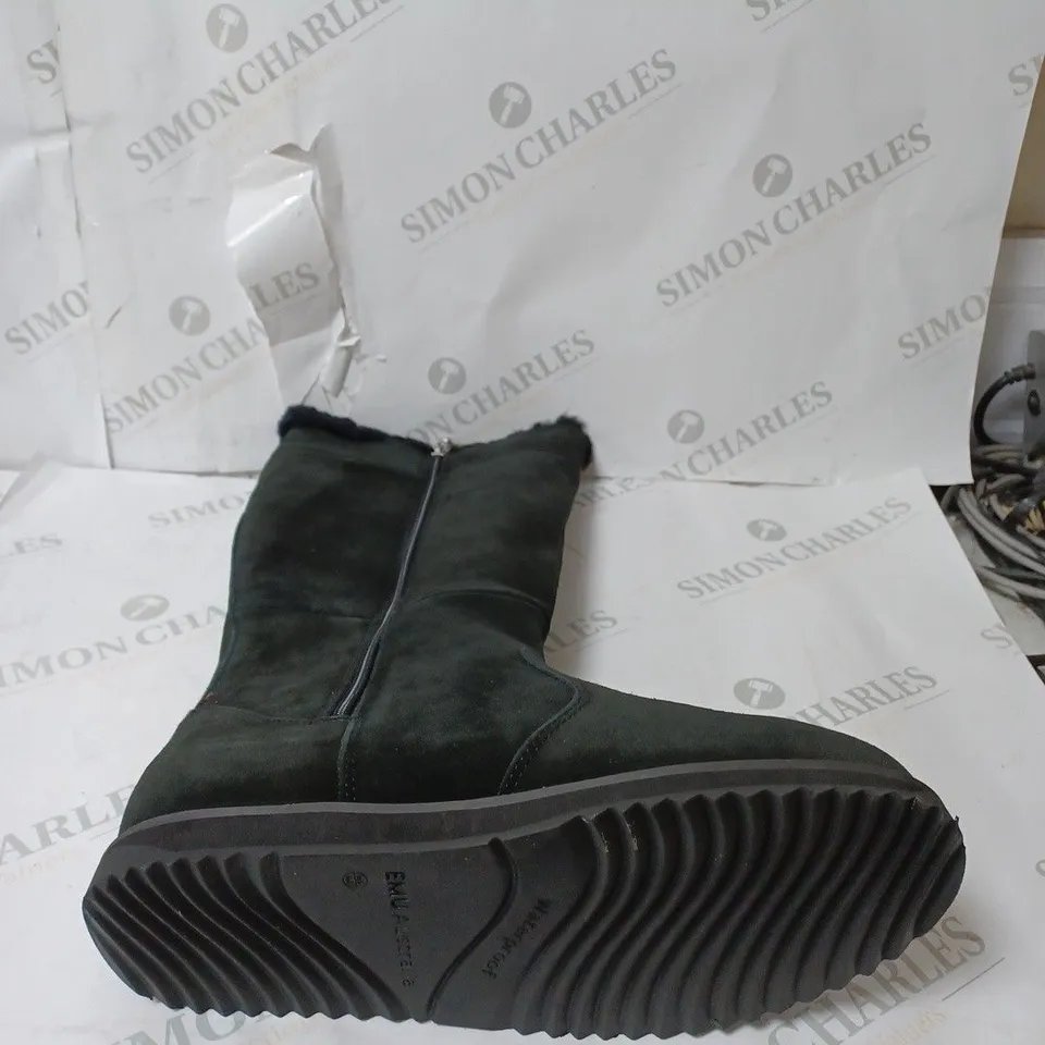 EMU AUSTRALIA "MOONTA" WATERPROOF KNEE LEATHER BOOTS - UK SIZE 7 - BLACK 