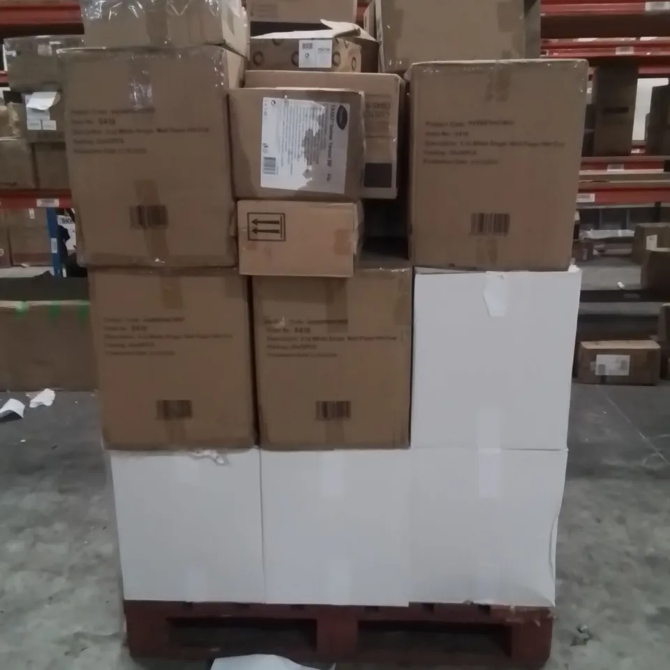 PALLET OF CATERING SUPPLIES TO INCLUDE;PLASTIC CUPS,CLEANING HAND-WASH,CUTLERY,BOWLS