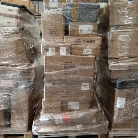 PALLET OF ASSORTED HOUSEHOLD GOODS AND PRODUCTS TO INCLUDE; SOFA BED PARTS, FLATPACK FURNITURE, BOOKCASE ETC