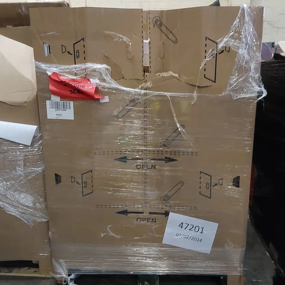 PALLET OF ASSORTED ITEMS INCLUDING: INDUCTION MAKER, STAND FAN, TEDDY BEAR, TOILET SEAT