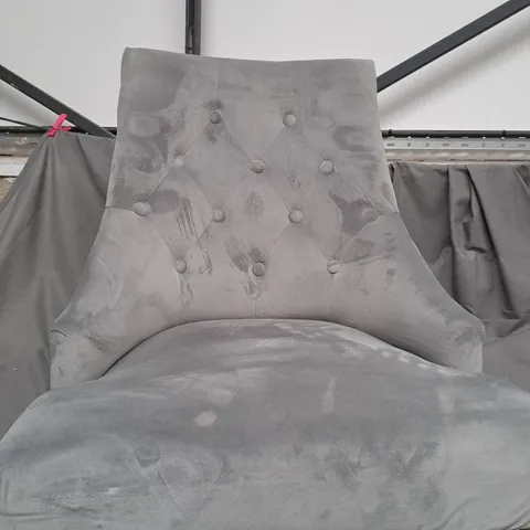 UNBRANDED SET OF 2 LIGHT GREY PADDED CHAIR - COLLECTION ONLY