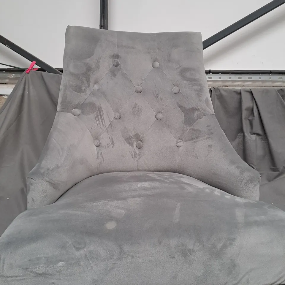 UNBRANDED SET OF 2 LIGHT GREY PADDED CHAIR - COLLECTION ONLY 