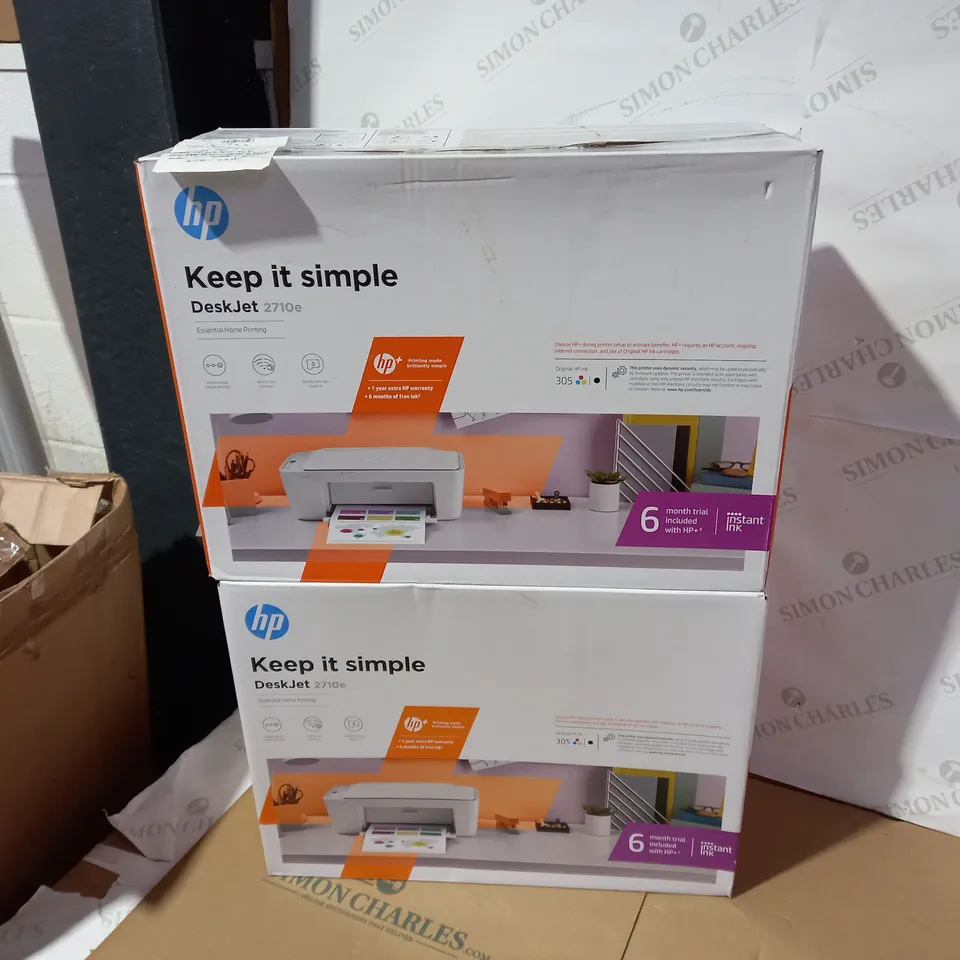 LOT OF 2 ASSORTED HP DESKJET 2710E PRINTERS