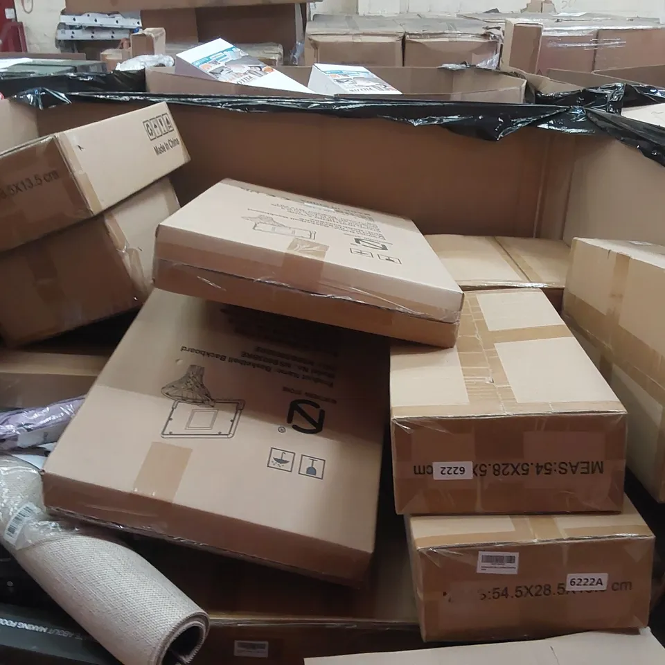 PALLET OF ASSORTED ITEMS INCLUDING: BASKETBALL BACKBOARD, MULTIFUNCTIONAL FOLDING STOOL, PIZZA STONE, MUGS ECT