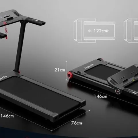 BOXED COSTWAY 1.3HP ELECTRIC FOLDING TREADMILL WITH 12 PROGRAMS