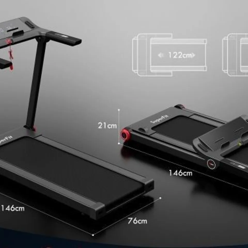 BOXED COSTWAY 1.3HP ELECTRIC FOLDING TREADMILL WITH 12 PROGRAMS