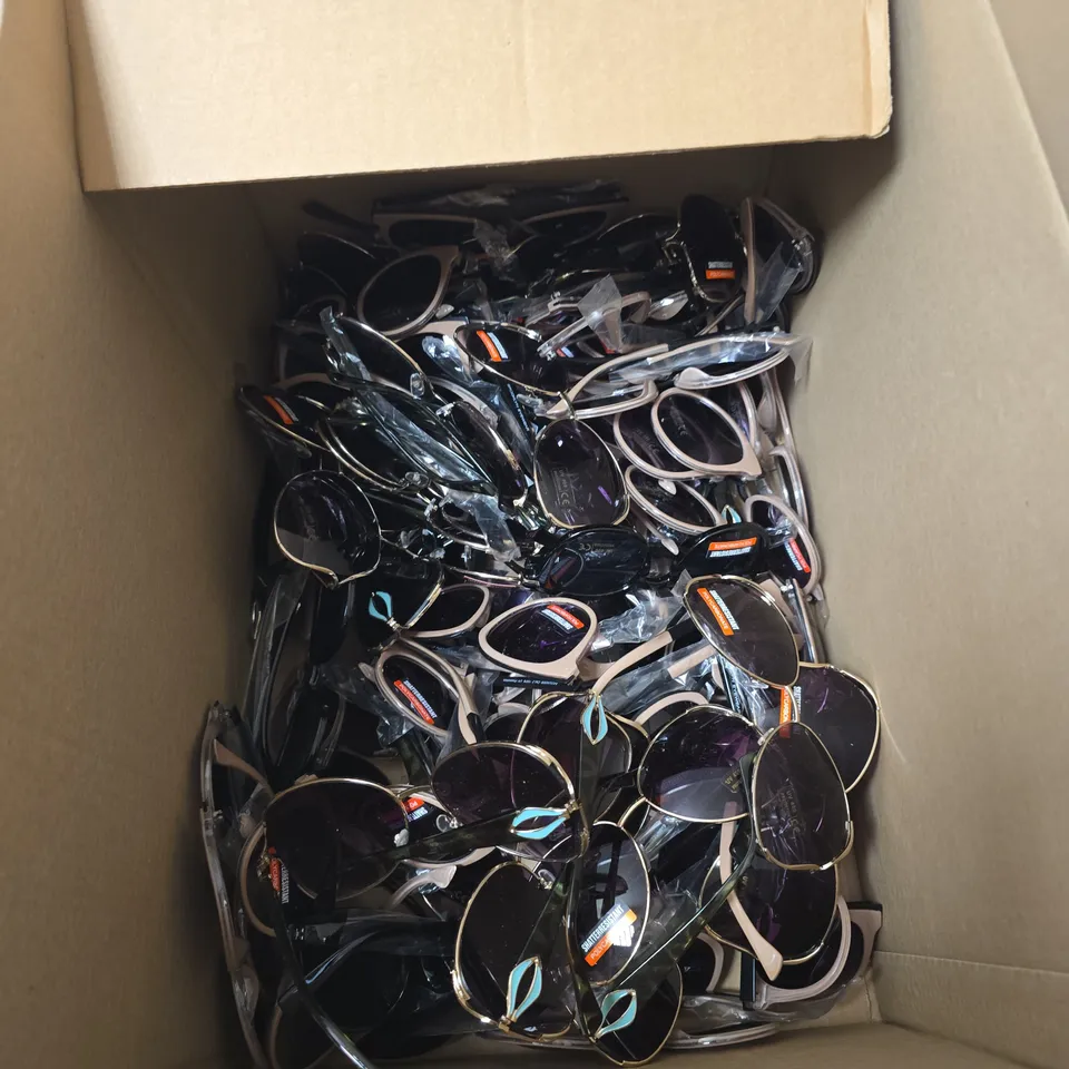 BOX OF APPROXIMATELY 40 ASSORTED PAIRS OF SUNGLASSES