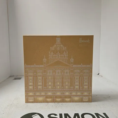 HARRODS FRAGRANCE ADVENT CALENDAR – GOLD BOX WITH 12 MINIATURE FRAGRANCES