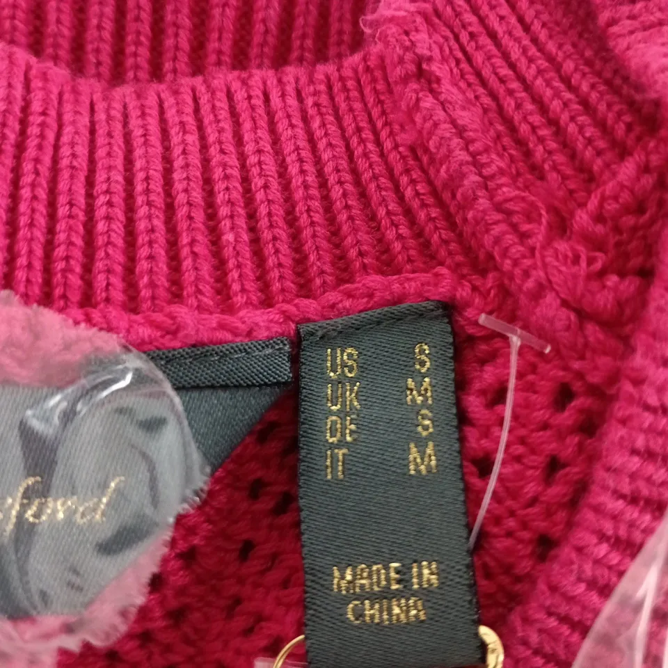 RUTH LANGFORD FASHION PINK KNIT SWEATER – UK M