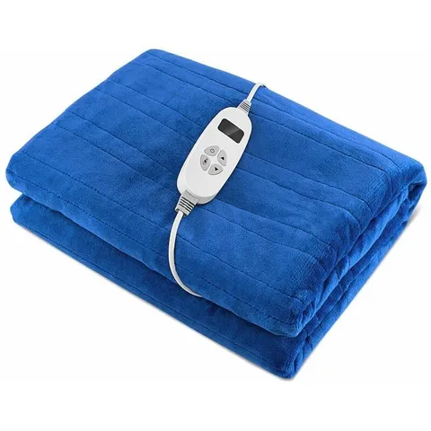 BOXED COSTWAY ELECTRIC HEATED THROW BLANKET, BLUE (1 BOX)