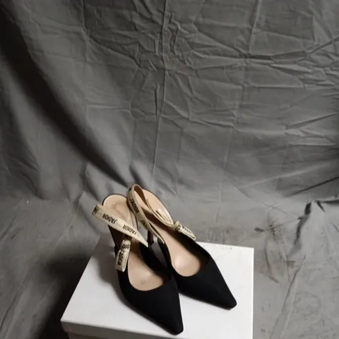 DIOR J'ADIOR SLINGBACK HEELS – BLACK FABRIC, UK 7.5