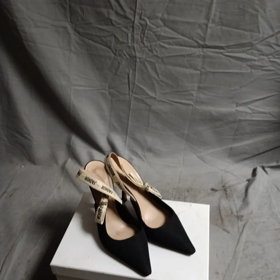 DIOR J'ADIOR SLINGBACK HEELS – BLACK FABRIC, UK 7.5
