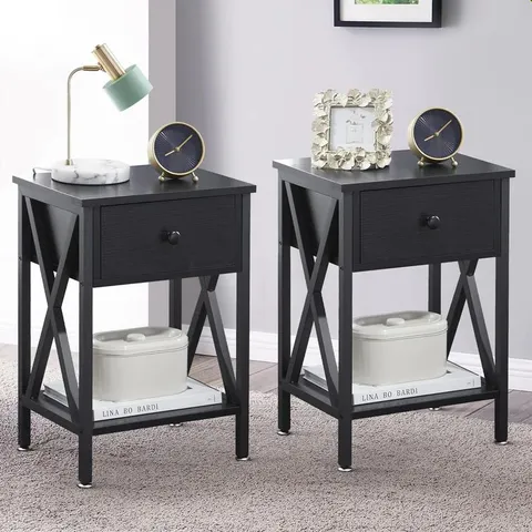 BOXED NS IRON BEDSIDE TABLE (1 BOX)
