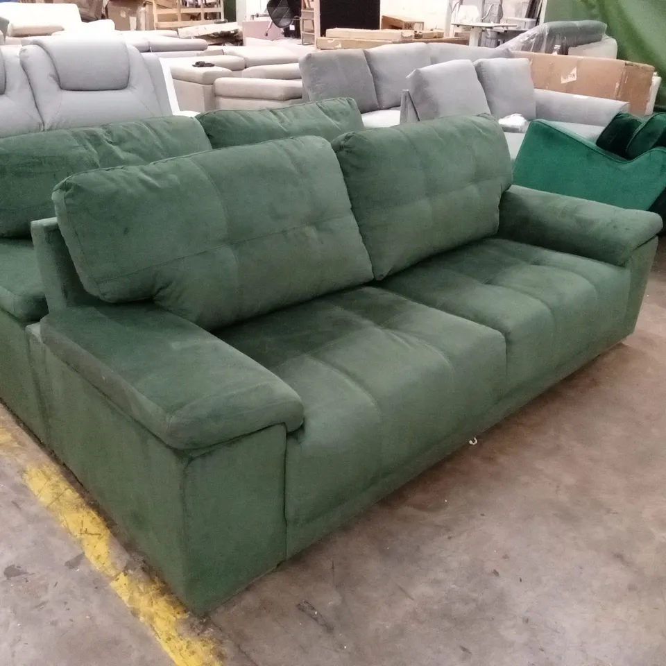 KANSAS 3 SEATER SOFA, MOSS GREEN CLASSIC VELVET
