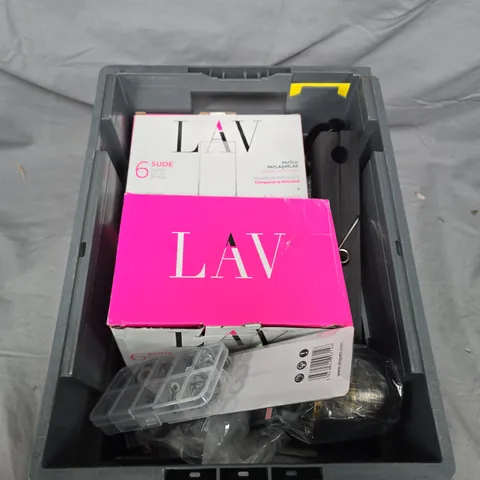 APPROXIMATELY 15 ASSORTED HOUSEHOLD ITEMS TO INCLUDE GLASSES , TOOL EQUIPMENT , ETC 