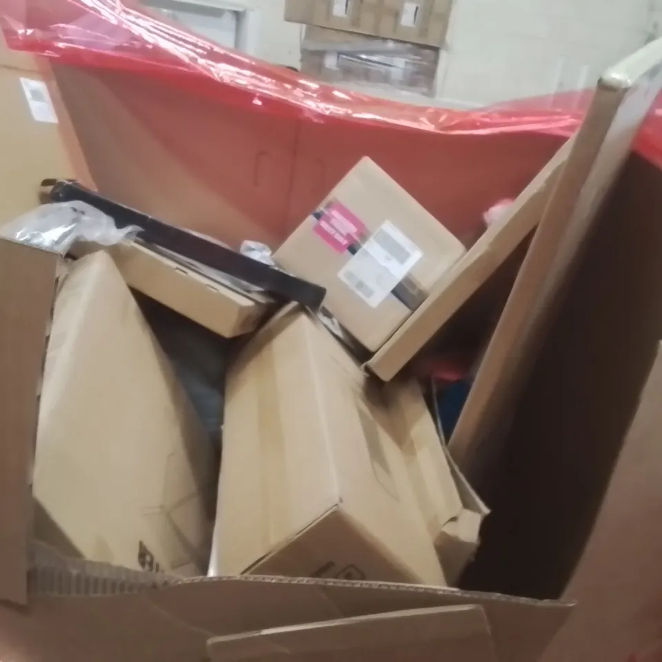 PALLET OF ASSORTED HOUSEHOLD GOODS AND PRODUCTS TO INCLUDE;TOILET SEAT,PUZZLE TABLE,WOODEN BOARD WITH 48 NATURAL GEMSTONES 