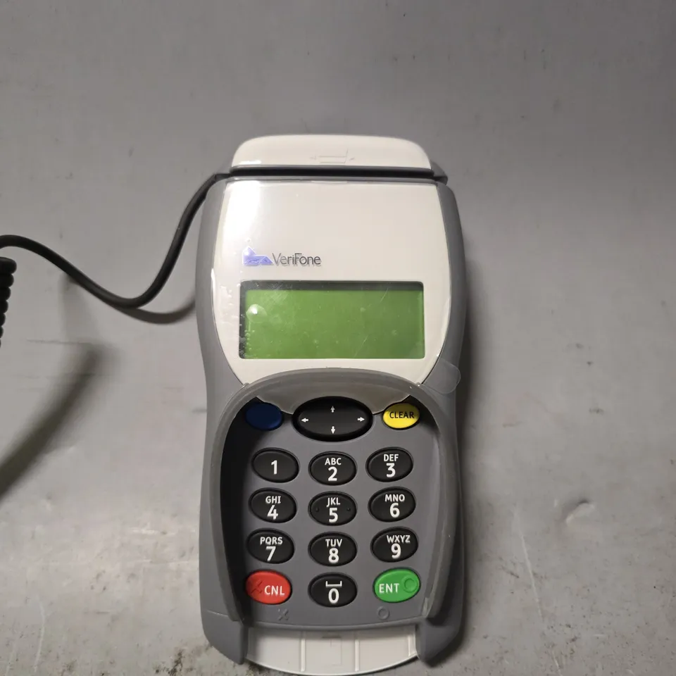 BOX OF APPROXIMATELY 9 VERIFONE SECURE PIN PAD CARD MACHINES 