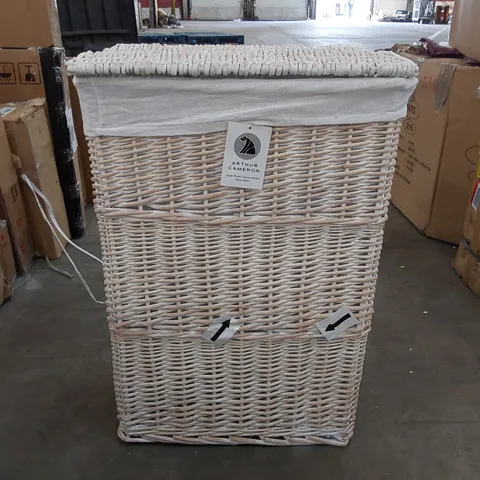 BOXED ARTHUR CAMERON RECTANGULAR WICKER LAUNDRY BASKET BIN (1 BOX)