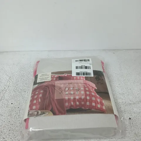 COPENHAGEN HOME LOVE HEARTS CHECK DUVET COVER SET - DOUBLE