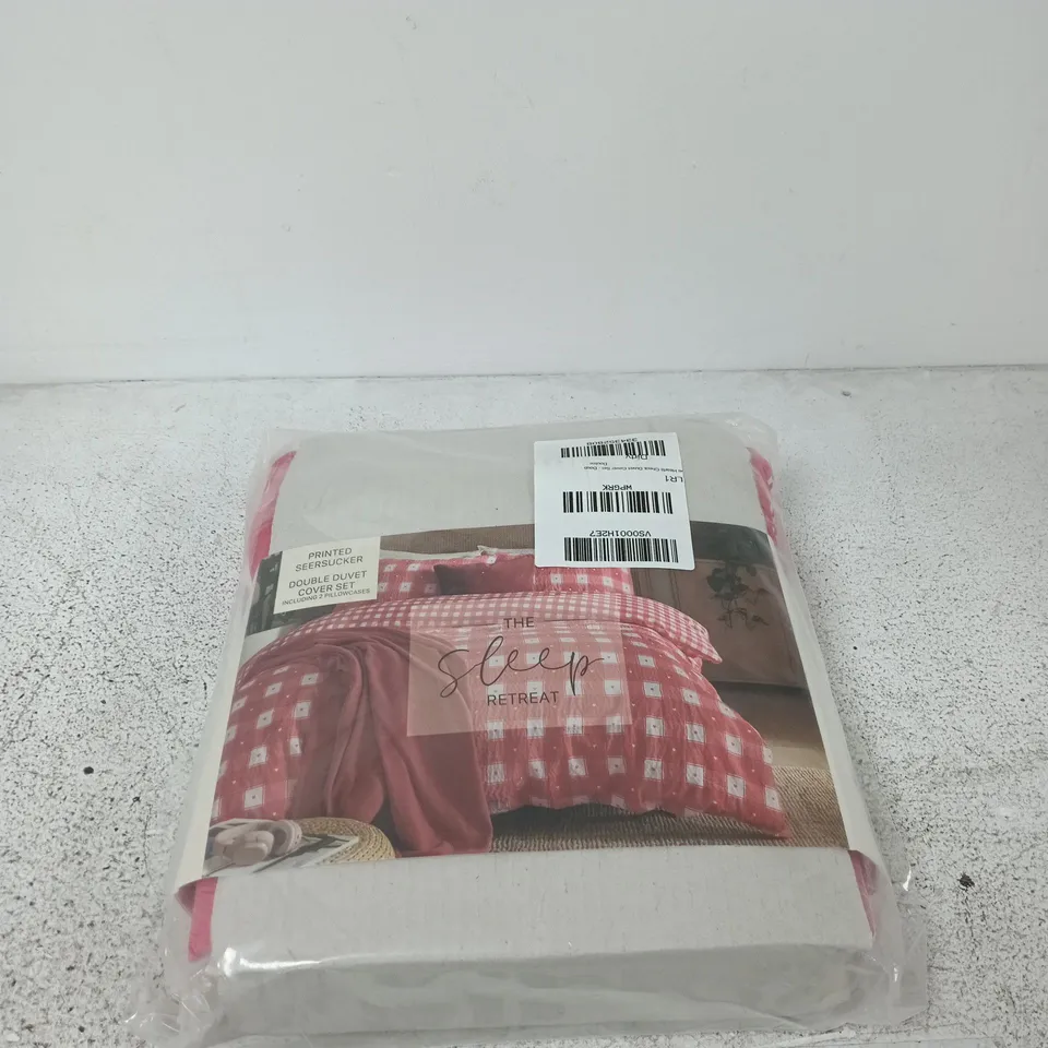 COPENHAGEN HOME LOVE HEARTS CHECK DUVET COVER SET - DOUBLE