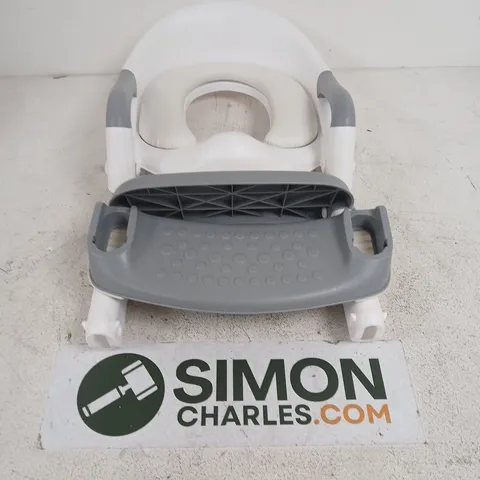 POTTY TRAINING SEAT IN GREY FEATURES A FOLDABLE LADDER