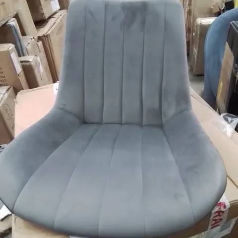 BOXED CLAIR SET OF TWO GREY FABRIC UPHOLSTERED DINING CHAIRS