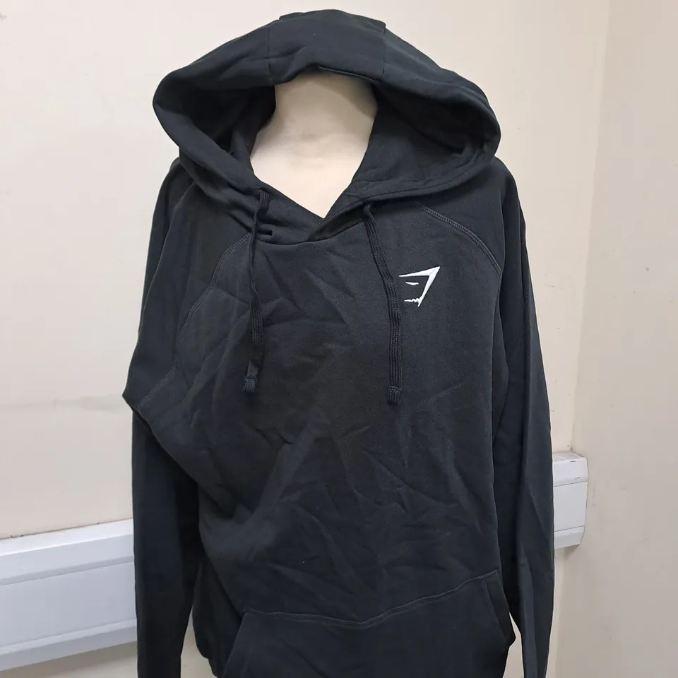 BLACK GYMSHARK HOODIE SIZE M 