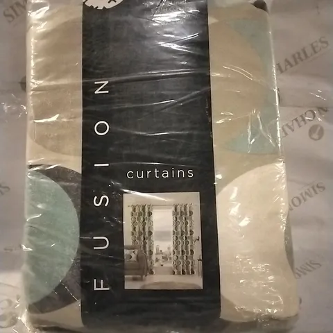 BAGGED FUSION POLYESTER EYELET CURTAINS - SANDER - 228X228CM APPROXIMATELY