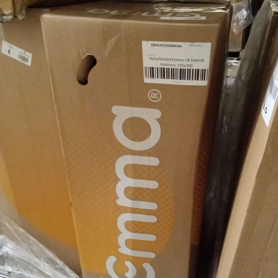 BOXED AND ROLLED MANUFACTURER REFURBISHED EMMA UK HYBRID MATTRESS 150 X 200CM (KING SIZE)
