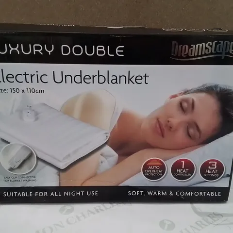 BRAND NEW BOXED DREAMSCAPE LUXURY DOUBLE ELECTRIC UNDERBLANKET - 150 x 110cm