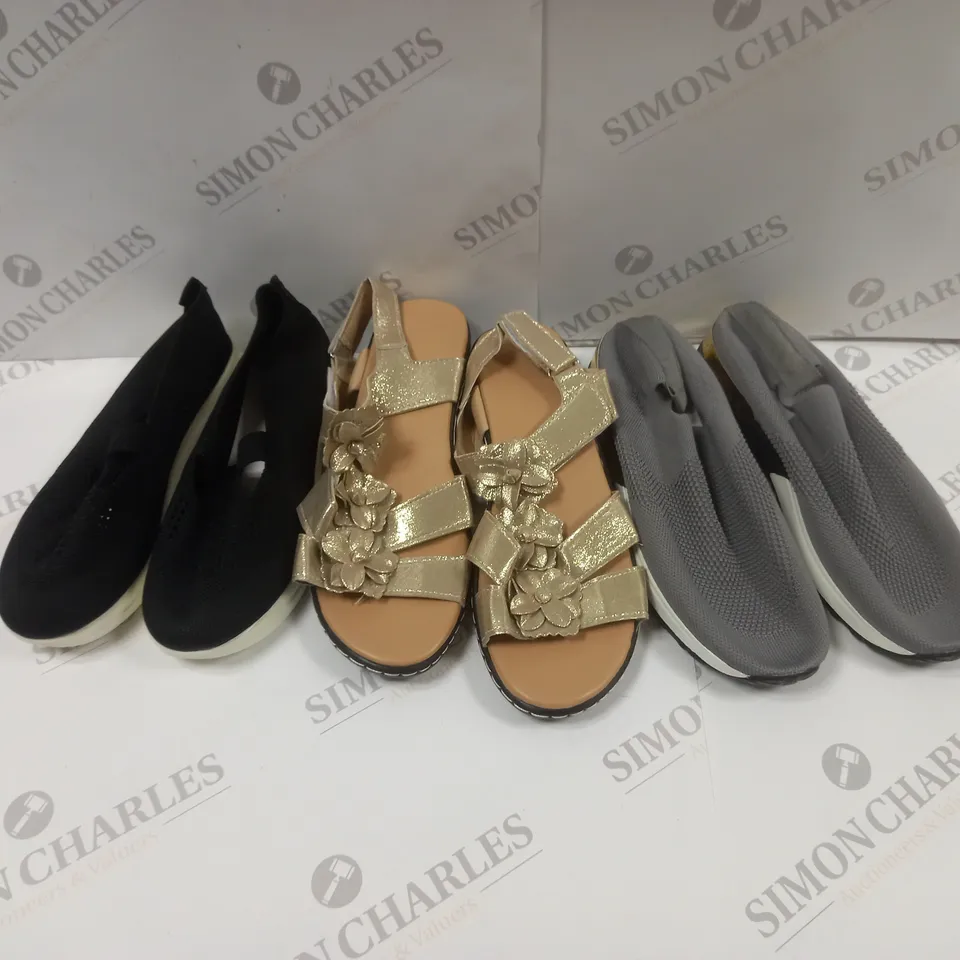 APPROXIMATELY 10 ASSORTED PAIRS OF SHOES IN VARIOUS STYLES & SIZES