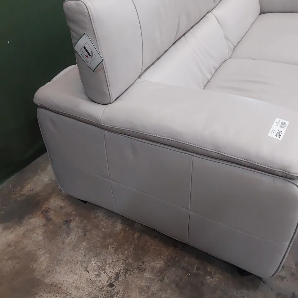 QUALITY ITALIAN DESIGNER MELO THREE SEATER SOFA WITH ADJUSTABLE HEADRESTS IVORY LEATHER 
