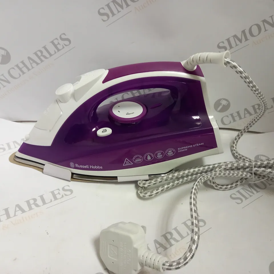 RUSSELL HOBBS SUPREME STEAM 2400W IRON - PURPLE AND WHITE