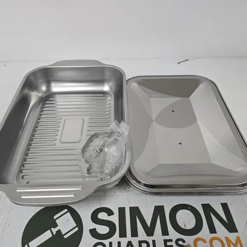 STAINLESS STEEL ROASTING TRAY WITH LID – TWO-PIECE SET