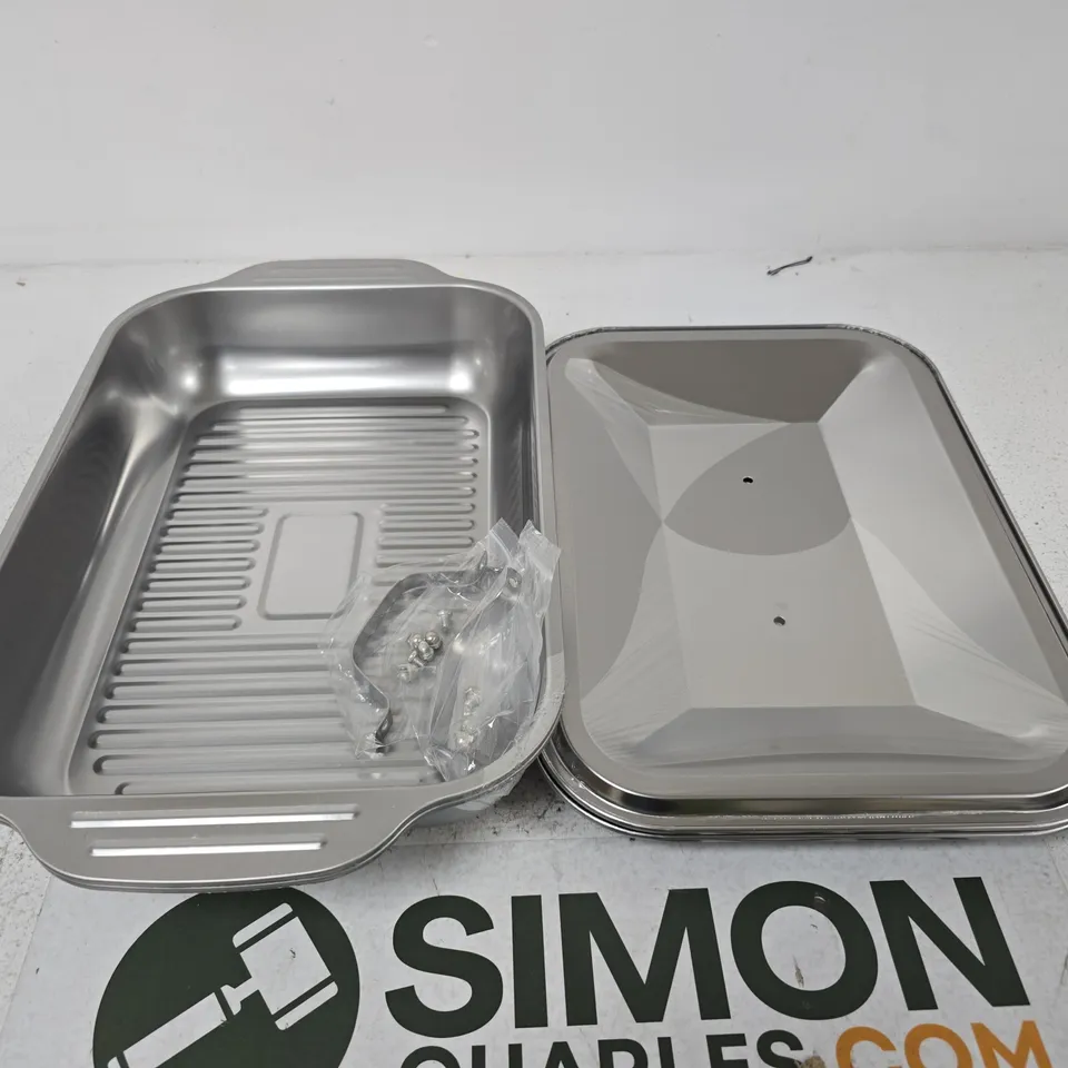 STAINLESS STEEL ROASTING TRAY WITH LID – TWO-PIECE SET