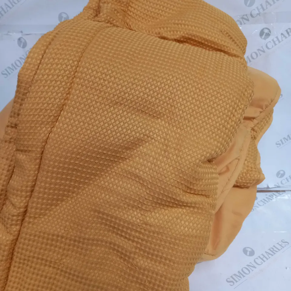 SUPERSOFT BY COZEE HOME WAFFLE KNIT FILLED BEDSPREAD, OCHRE, 250X260CM