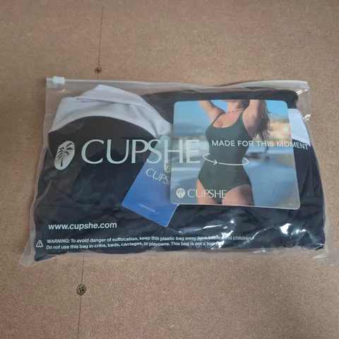 BAGGED CUPSHE ALIAS SLIM & SCULPT ONE-PIECE SWIMSUIT IN BLACK - MEDIUM