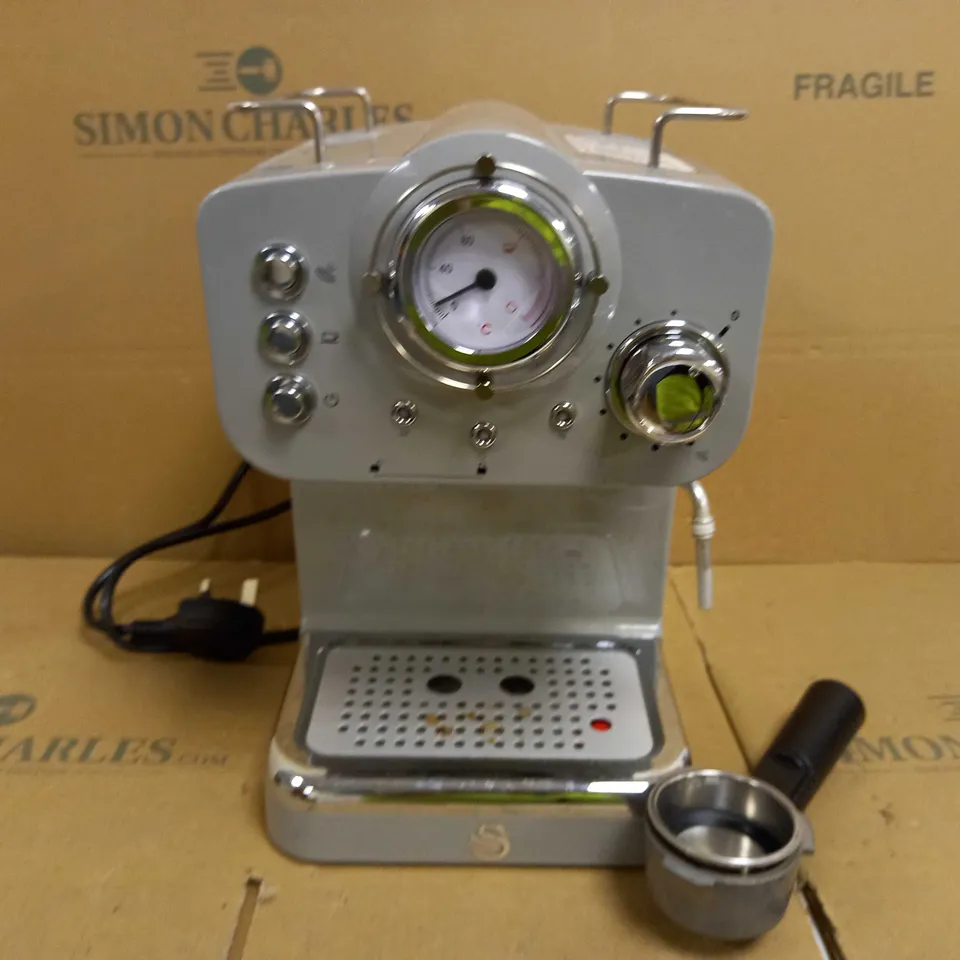 SWAN RETRO PUMP ESPRESSO COFFEE MACHINE - GREY