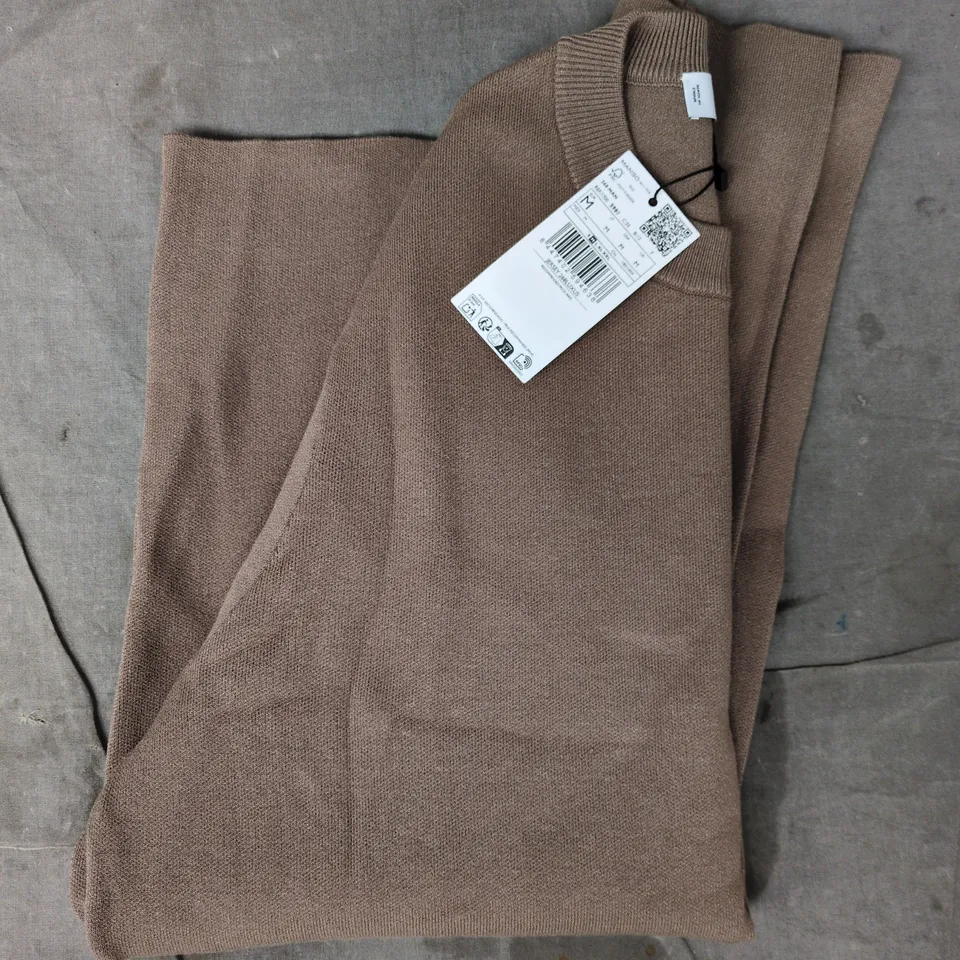 MANGO 268 LONG SLEEVE JUMPER IN BROWN SIZE MEDIUM