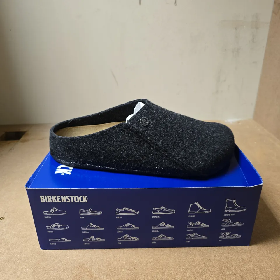 BIRKENSTOCK ZERMATT RIVET ANTHRACITE SLIPPERS – UK 9.5