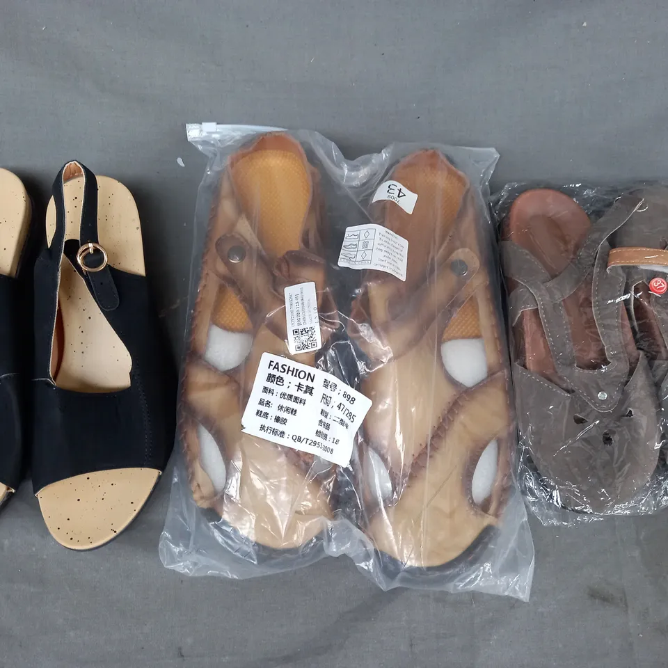 BOX OF APPROXIMATELY 15 ASSORTED PAIRS OF SHOES AND FOOTWEAR ITEMS IN VARIOUS COLOURS, STYLES AND SIZES - COLLECTION ONLY