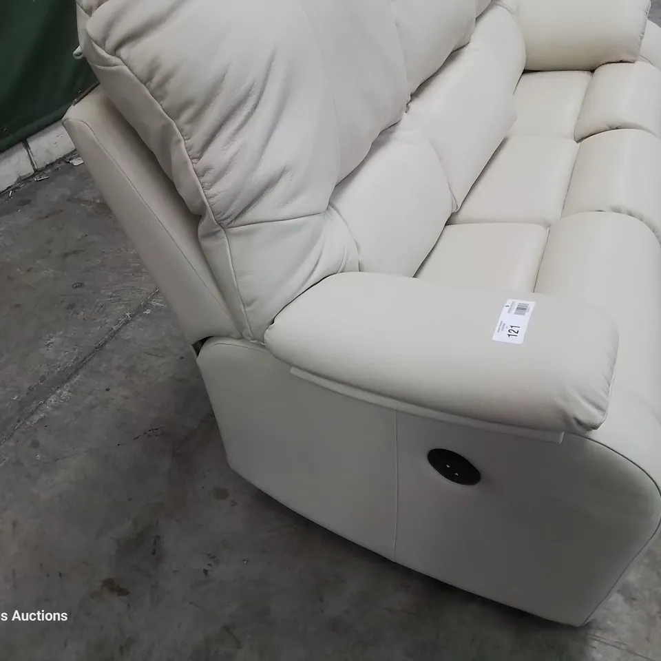 QUALITY BRITISH DESIGNER & MANUFACTURED G PLAN MINSTRAL POWER RECLINING THREE SEATER SOFA CAPRI STONE LEATHER 