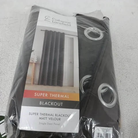 CATHERINE LANSFIELD WOVEN SUPER THERMAL BLACKOUT MATT VELOUR DOOR PANEL CURTAINS