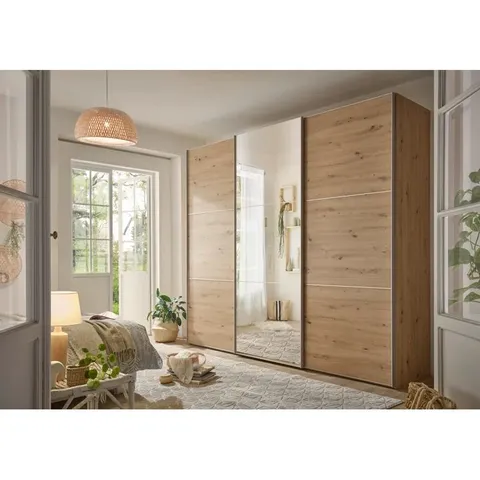 BOXED 3 DOOR SLIDING WARDROBE (12 PARTS)