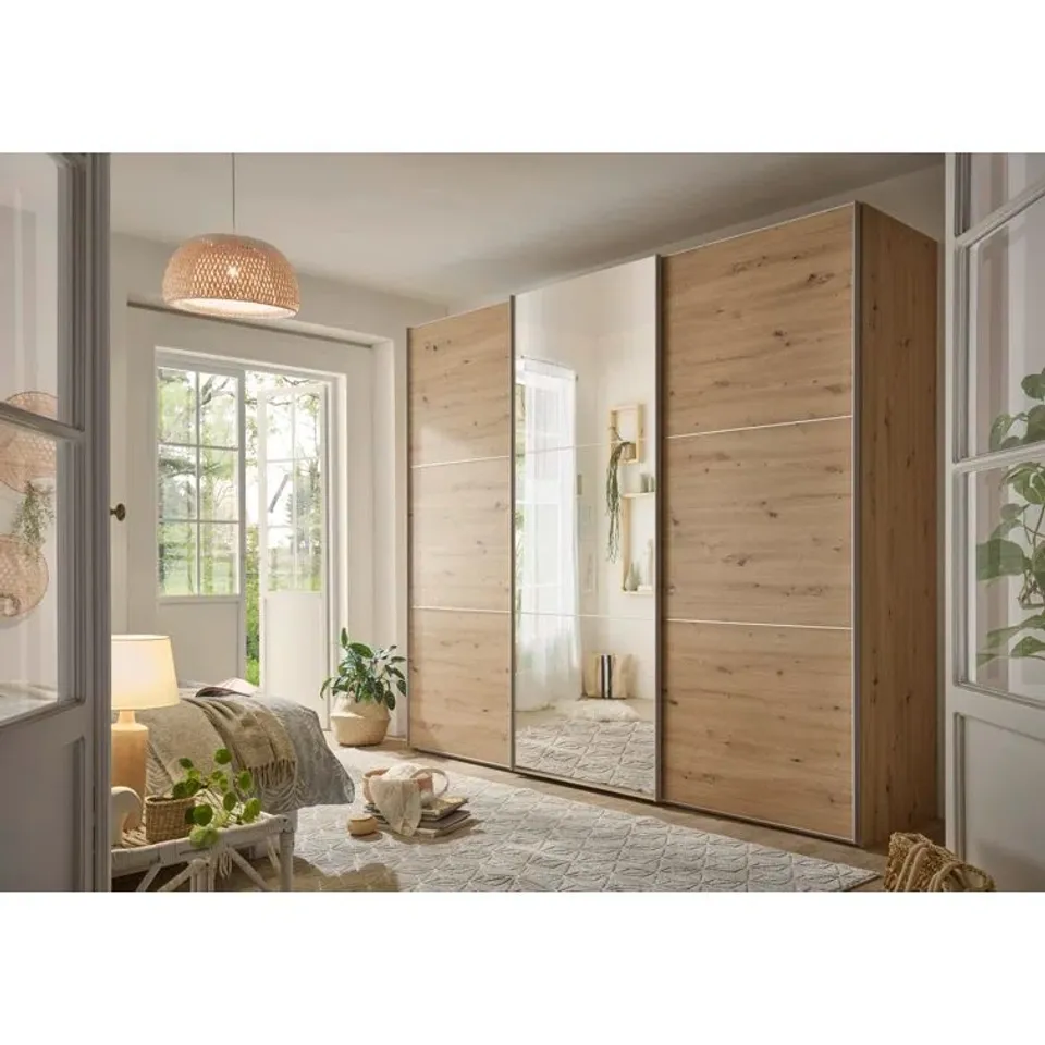 BOXED 3 DOOR SLIDING WARDROBE (12 PARTS)