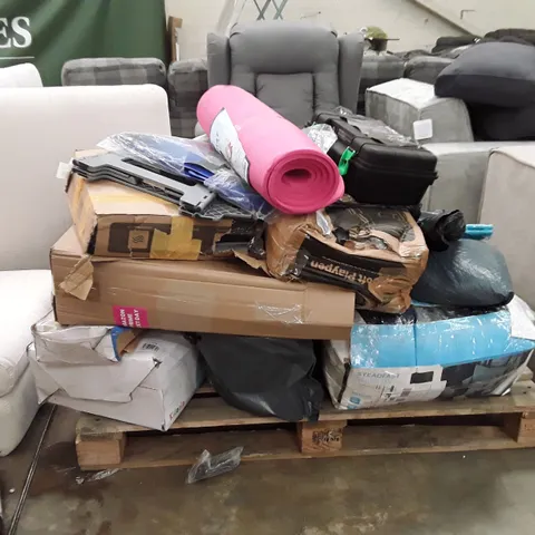 PALLET OF ASSORTED PRODUCTS TO INCLUDE SOFT PLAY PENS, PET CAR SEATS AND SHOE STAORAGE BOX ECT